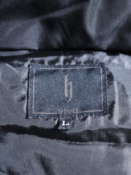 h ＤＪホンダ ロゴ刺繍 シンプル ダウンジャケット 黒 Ｌ_画像4