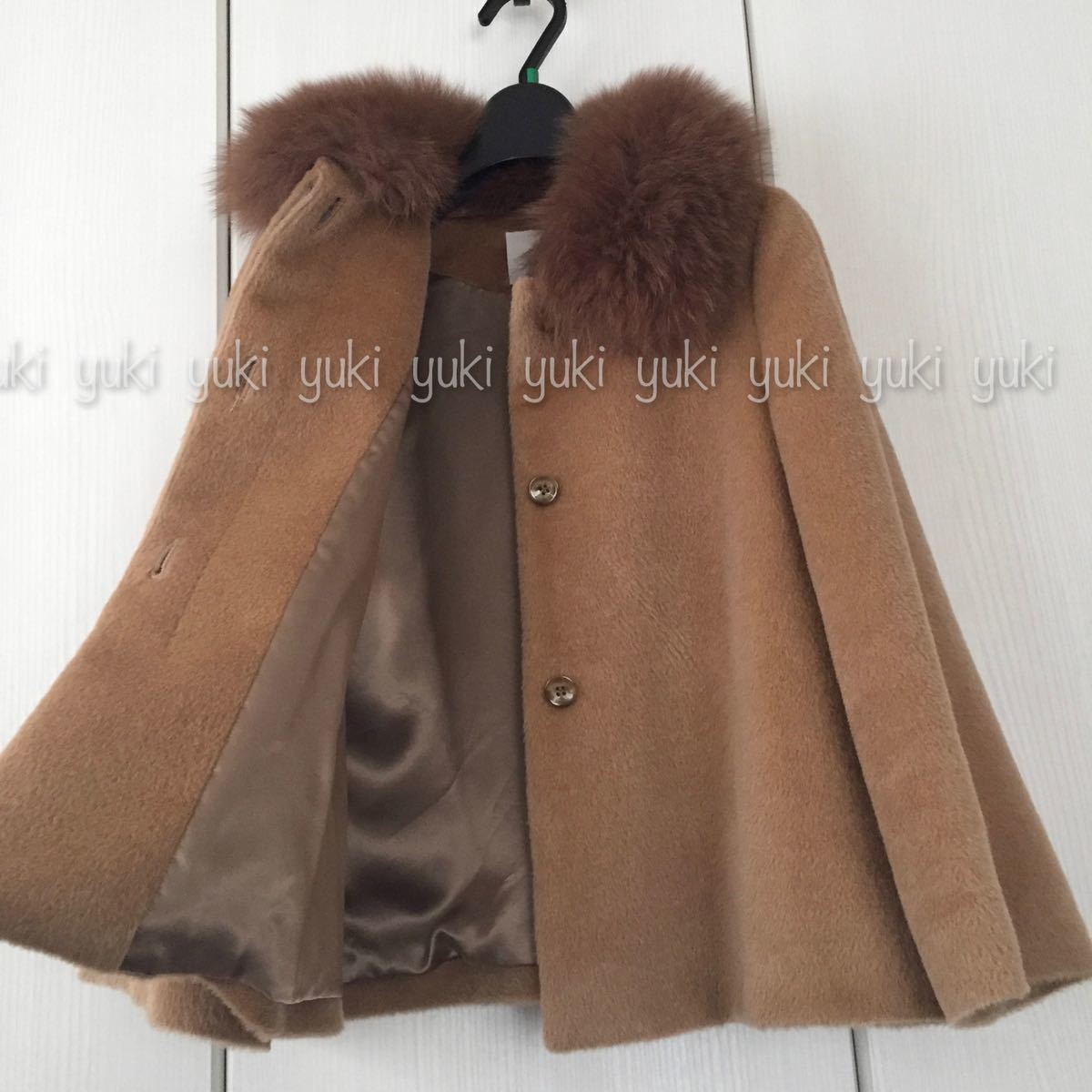 ANAYI альпака пальто с мехом 36 Camel 