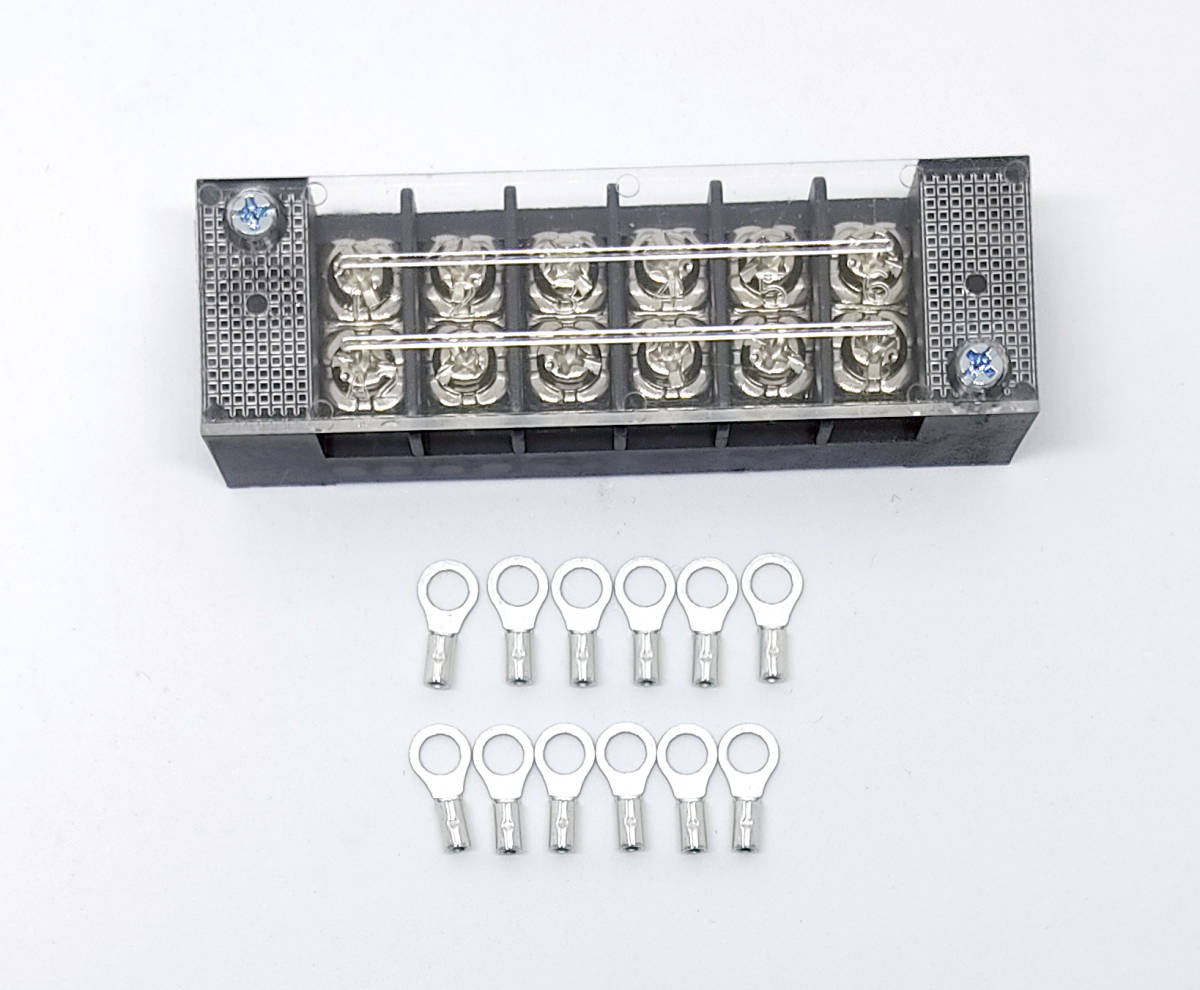  terminal pcs with cover 6P(6 terminal ) protective cover screw stop cover . taking difficult terminal screw diameter M3.5 rating 300V20A till relay terminal pcs . pressure put on terminal 12 piece attaching 