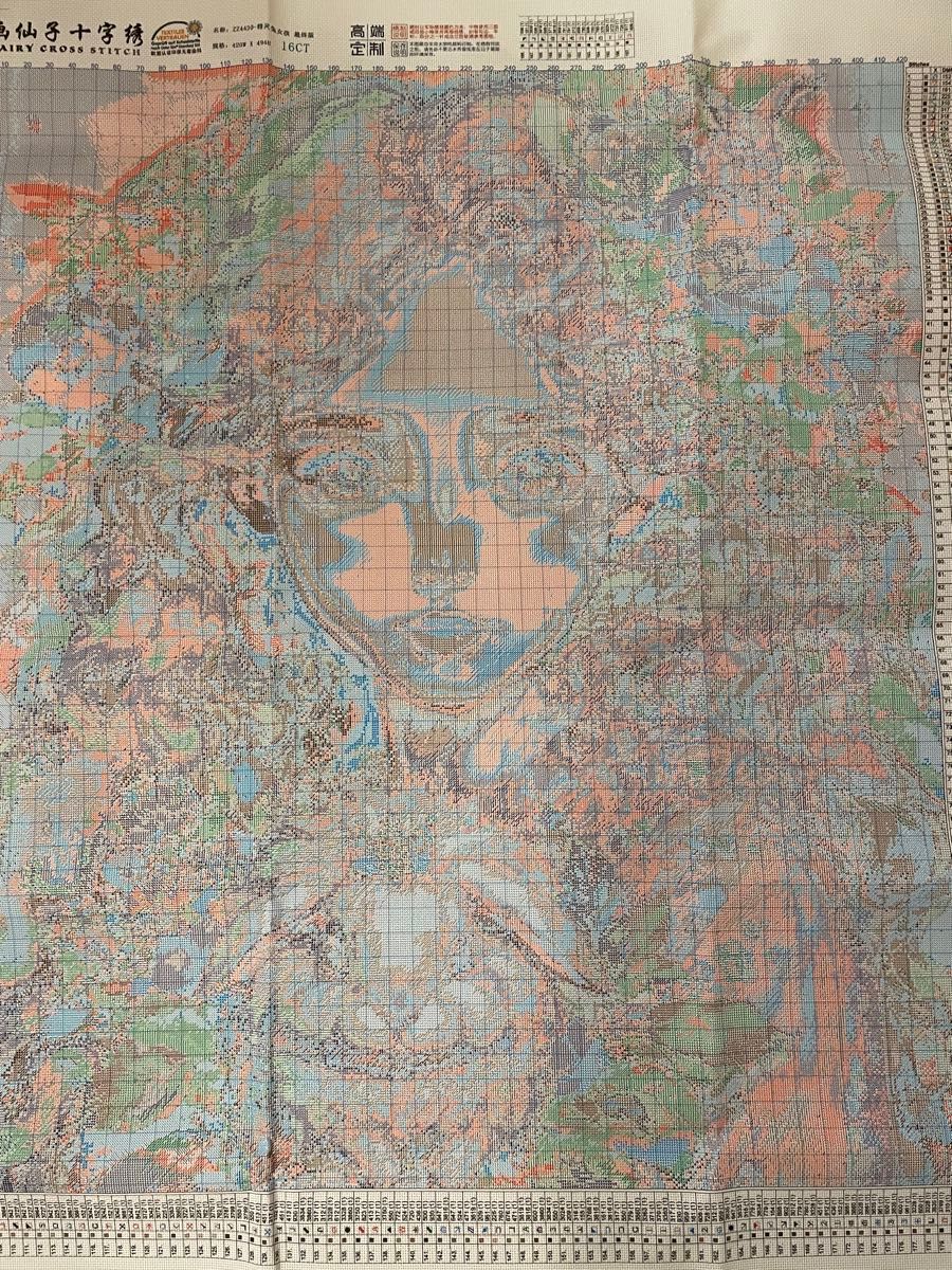 クロスステッチキット　兎の妖精少女(16CT、197色、図案印刷あり)