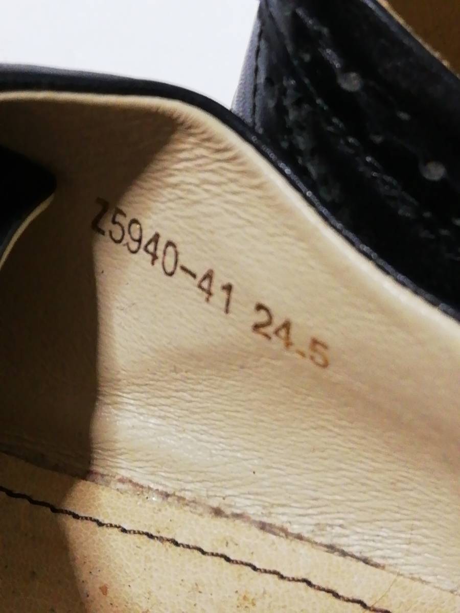  Mali e Club Marie club 24.5cm slip-on shoes race up shoes black black original leather 