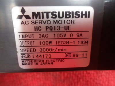 新品　三菱 Mitsubishi 　HC-PQ13B-UE サーボモーター　6ケ月保証
