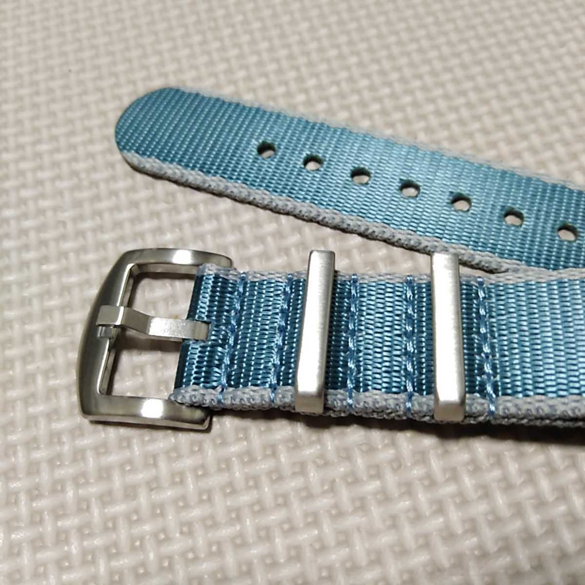 No9 nylon NATO type ZULU wristwatch belt exchange for strap military light blue gray 22mm unused free shipping high quality 
