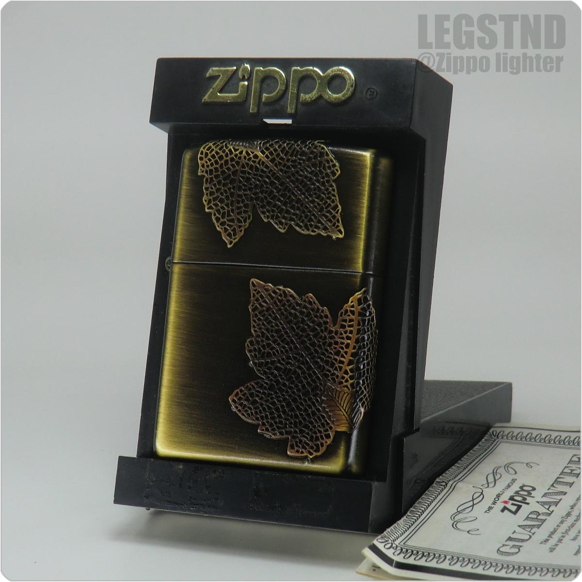 真鍮 2002 Canada Maple Leaf Zippo (NIAGARA FALLS.ONTARIO - Antique Brass) カナダ メイプルリーフ 五面薄板貼り オンタリオ工場刻印 5_画像9