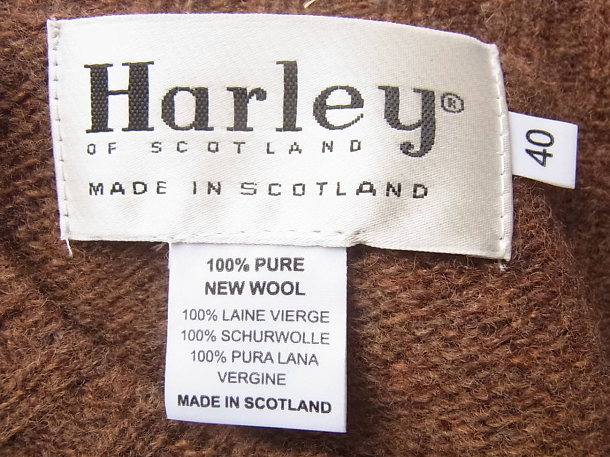 Harley of SCOTLAND ハーレー オブ スコットランド　シェットランド　クルーネックセーター　サイズ 40　 MADE IN SCOTLAND_画像4