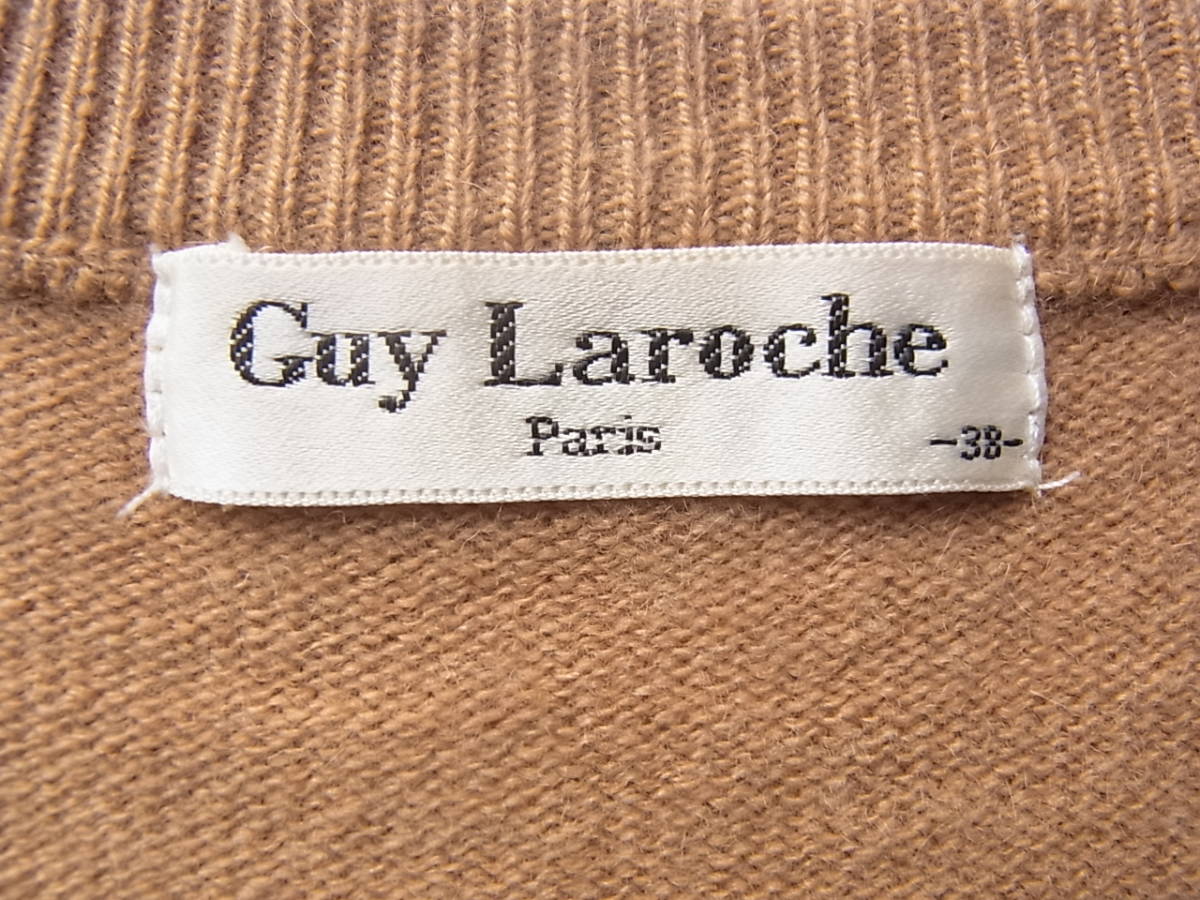 Guy Laroche ギ・ラロッシュ　カシミヤ100% クルーネックセーター　サイズ 38　キャメル_画像6