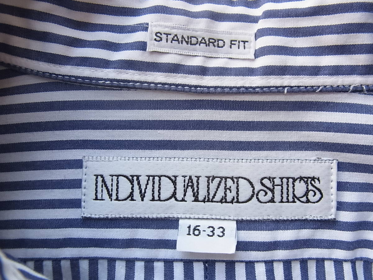 INDIVIDUALIZED SHIRTS インディビジュアライズド シャツ　ロンドンストライプ柄　ボタンダウンシャツ　サイズ 16 - 33　MADE IN USA_画像5
