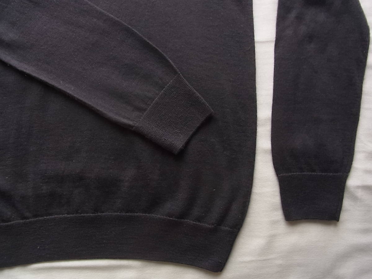 無印良品 ウール100% モックネックセーター サイズ L ダークグレー系の画像4