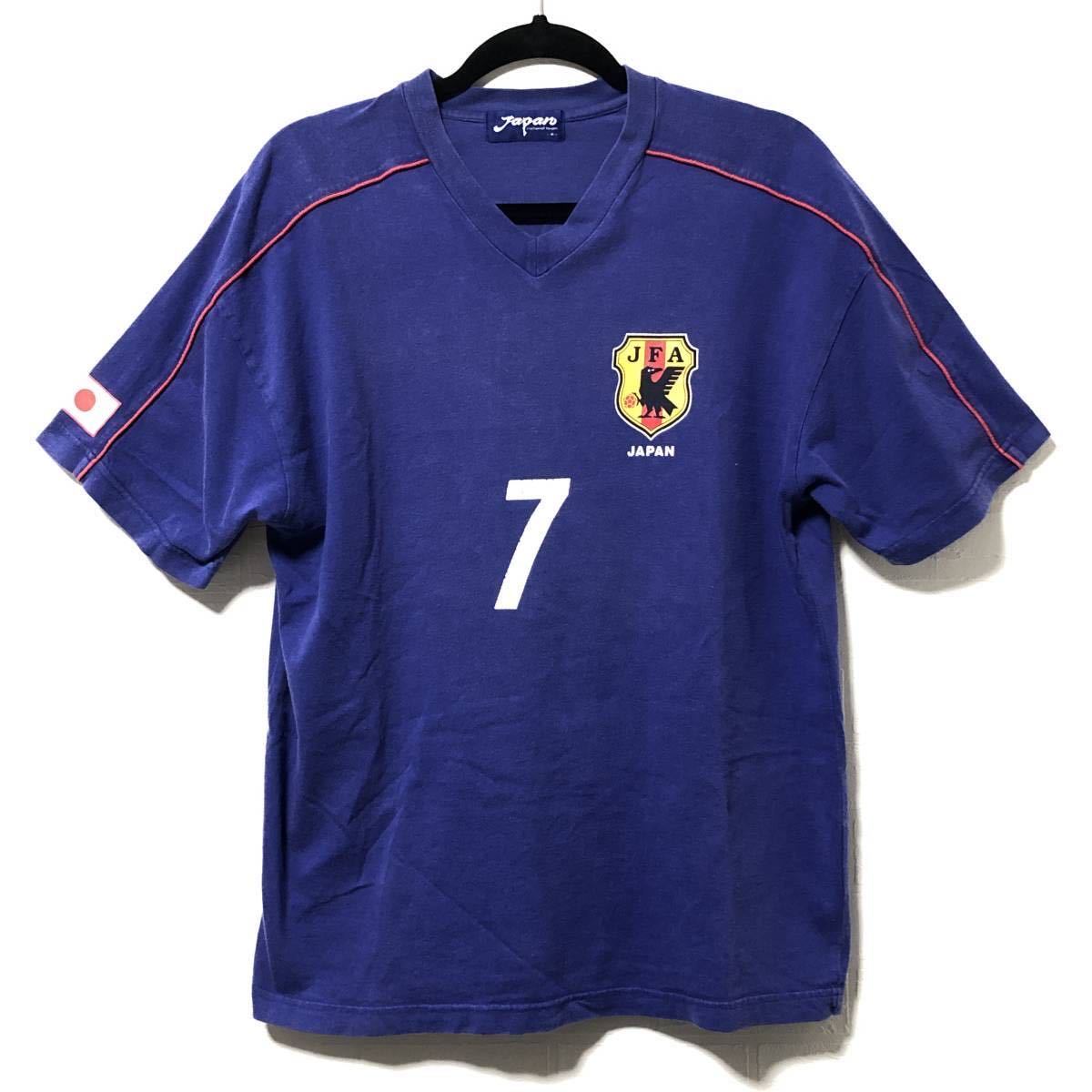 00sビンテージ 2002年日韓W杯 JFA公式 サッカー日本代表 ユニフォームTシャツ 中田英寿 NAKATA 背番号７ サムライブルー オフィシャル商品の画像2
