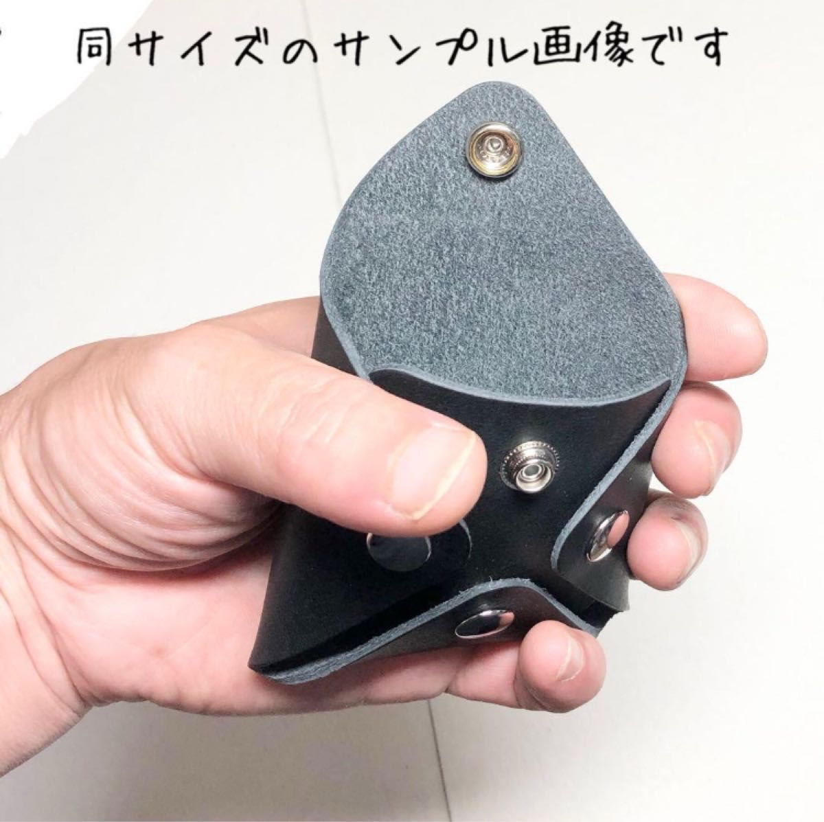 【SALE】 4ホック コインケース 小銭入れ オイルレザー 本革 バイク バイカー パンク ロック #128 ハンドメイド