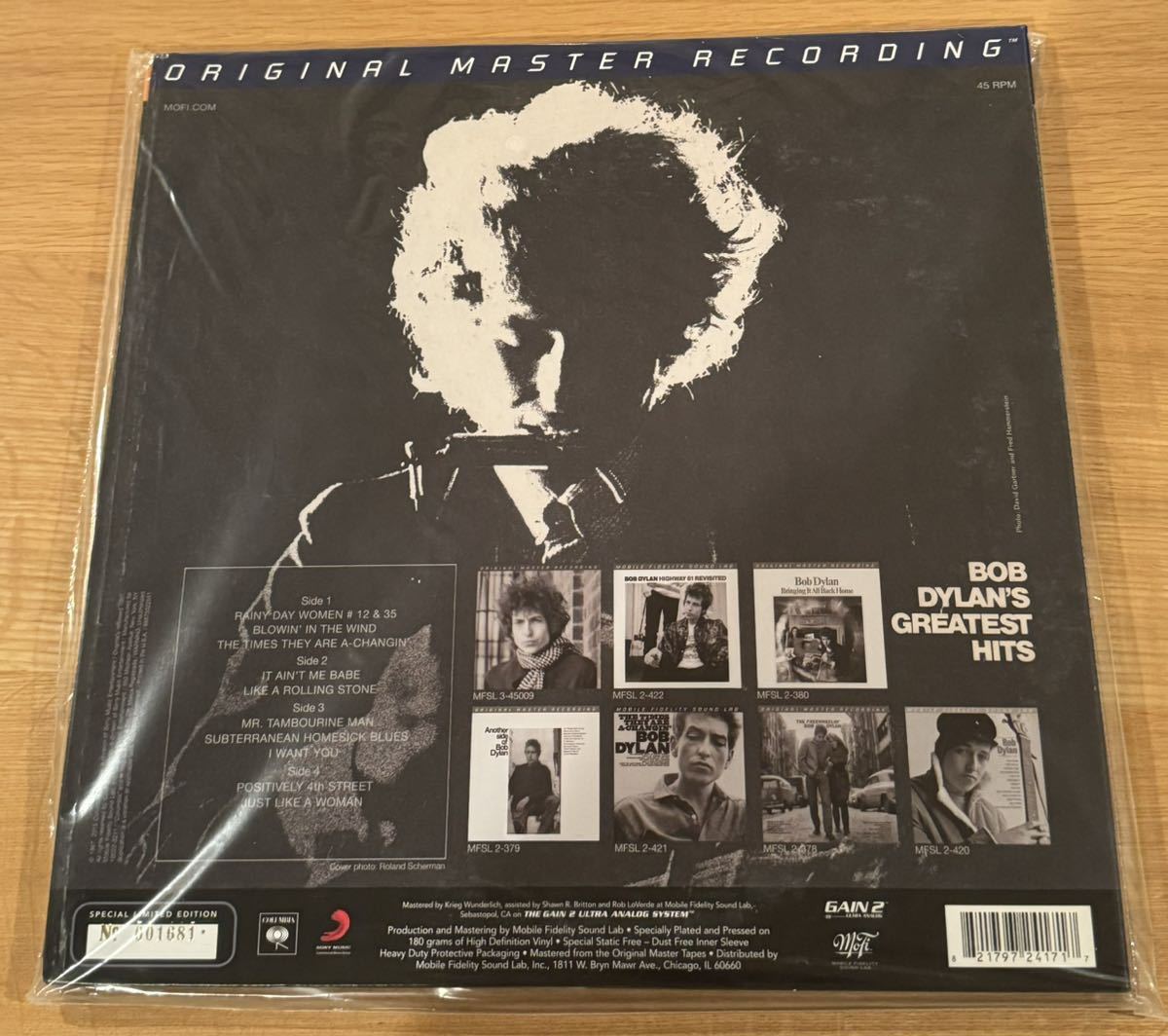 MFSL ボブ・ディラン Bob Dylan “Greatest Hits” 2LP 45rpm 【限定Limited#1681】未開封_画像2