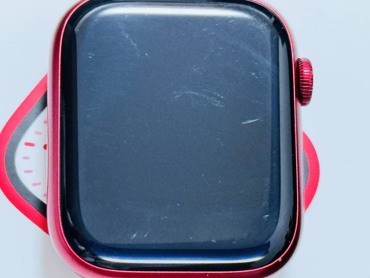 【中古】Apple Watch Series7 45mm Red Alminum GPS MKNT3J/A 動作確認済み 付属品あり_画像4