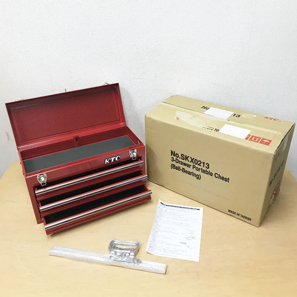 【未使用品】KTC/京都機械工具 ツールセット 工具セット チェストタイプ チェスト 3段3引出しトップカバーロック機構 SK4600X_画像2