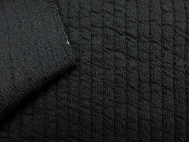 綿 ポリ キルティング ブルゾン ジャケット 厚地 巾130cm 長3m 黒 [m072]_画像2