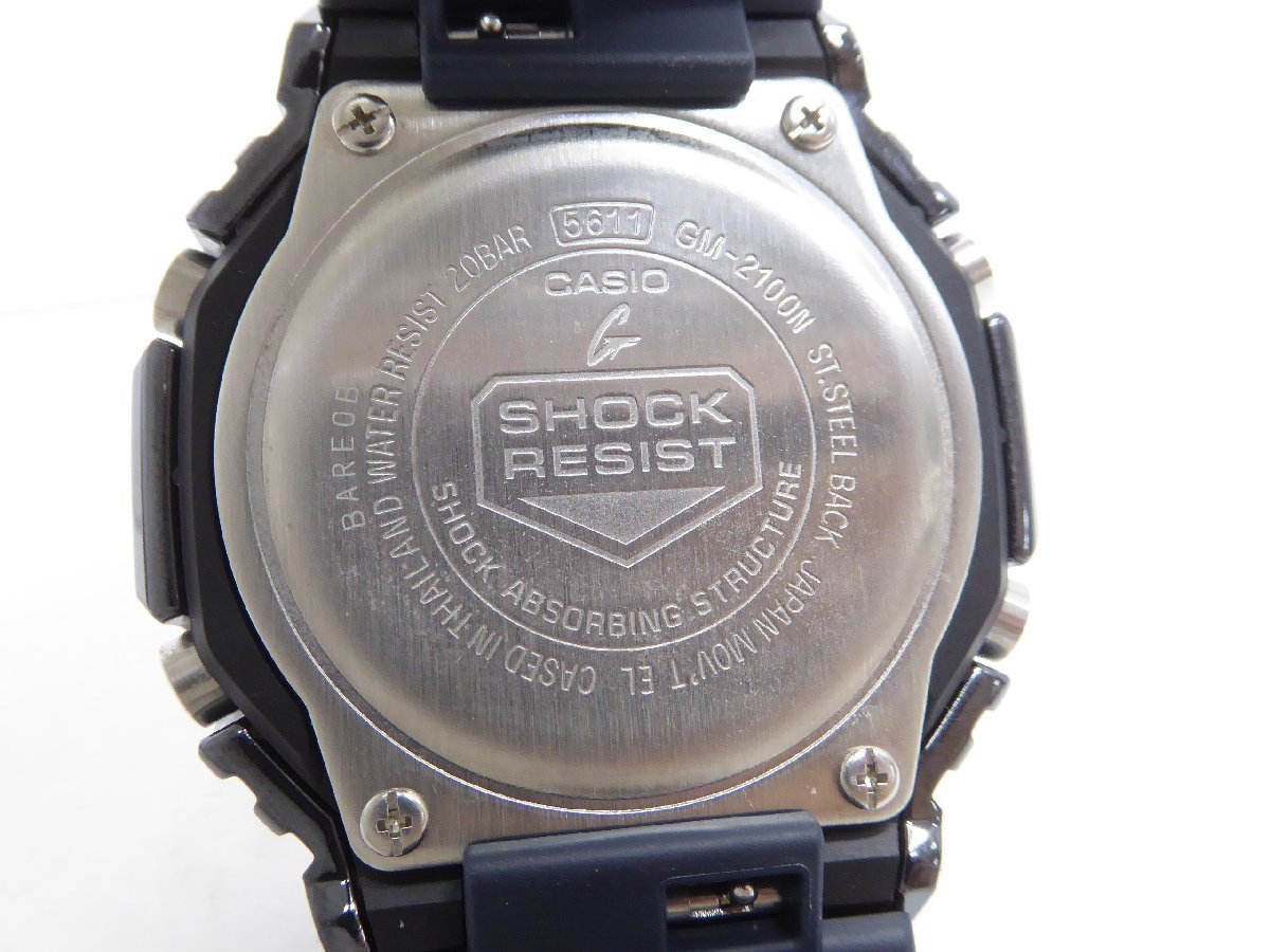 美品 CASIO カシオ G-SHOCK GM-2100N ブルーメタルベゼル クォーツ 腕時計 △WA5878_画像8