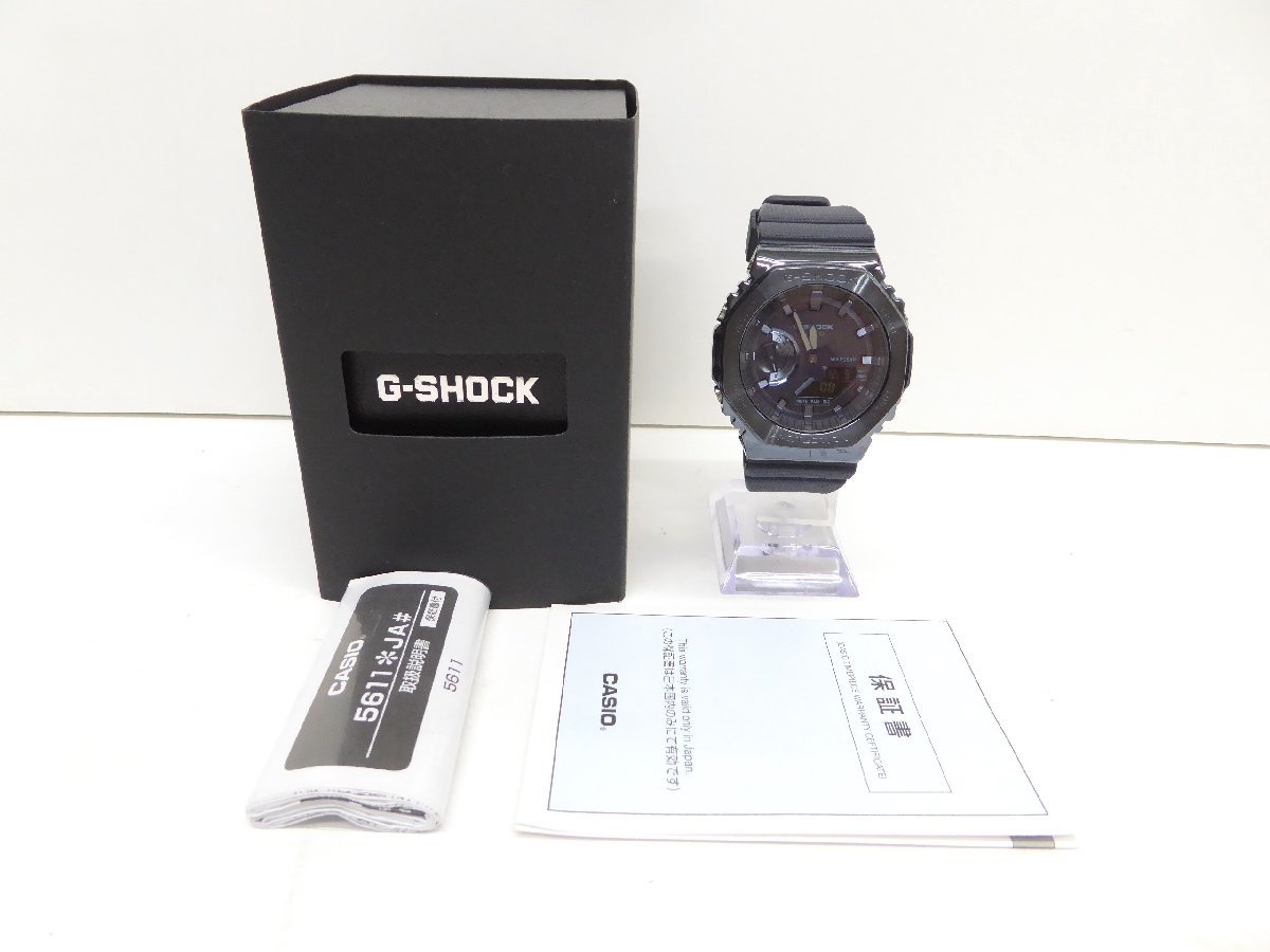 美品 CASIO カシオ G-SHOCK GM-2100N ブルーメタルベゼル クォーツ 腕時計 △WA5878