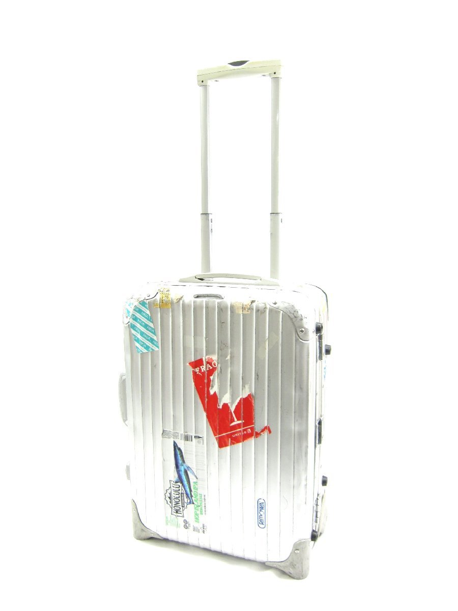 ※シリンダー破損 RIMOWA リモワ TOPAS CABIN TROLLEY 2輪 スーツケース □UB1725_画像1