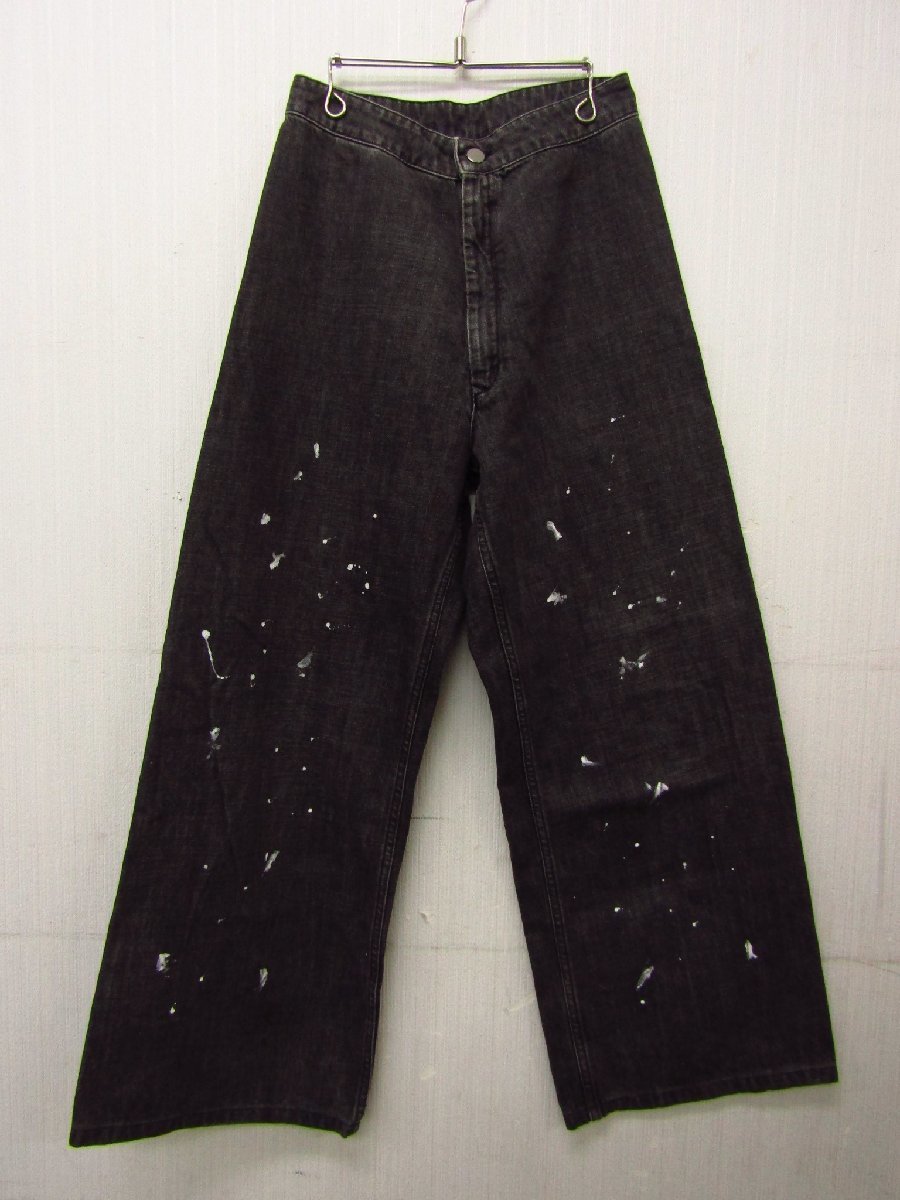 MM6 MAISON MARGIELA メゾンマルジェラ デニムパンツ ワイド ペンキ加工 SIZE:40 レディース ⊥FL911_画像1