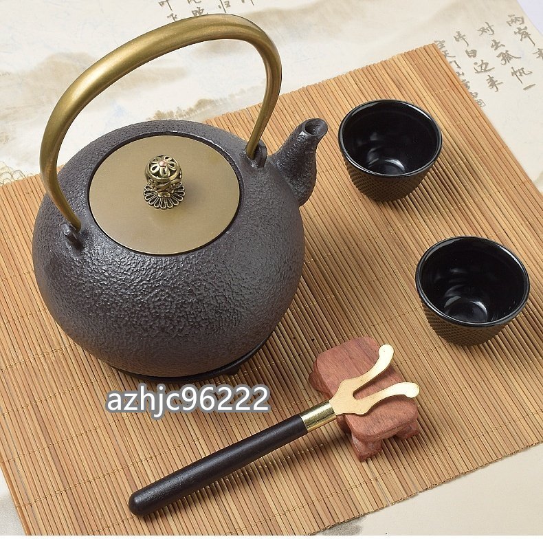 高級感満載 茶壺 提梁壷 手作り 煮茶壷 鉄壺 急須 茶壷 茶器 砂鉄 茶道具 鉄 やかんを沸かす お茶の道具 容量：1.2L_画像7