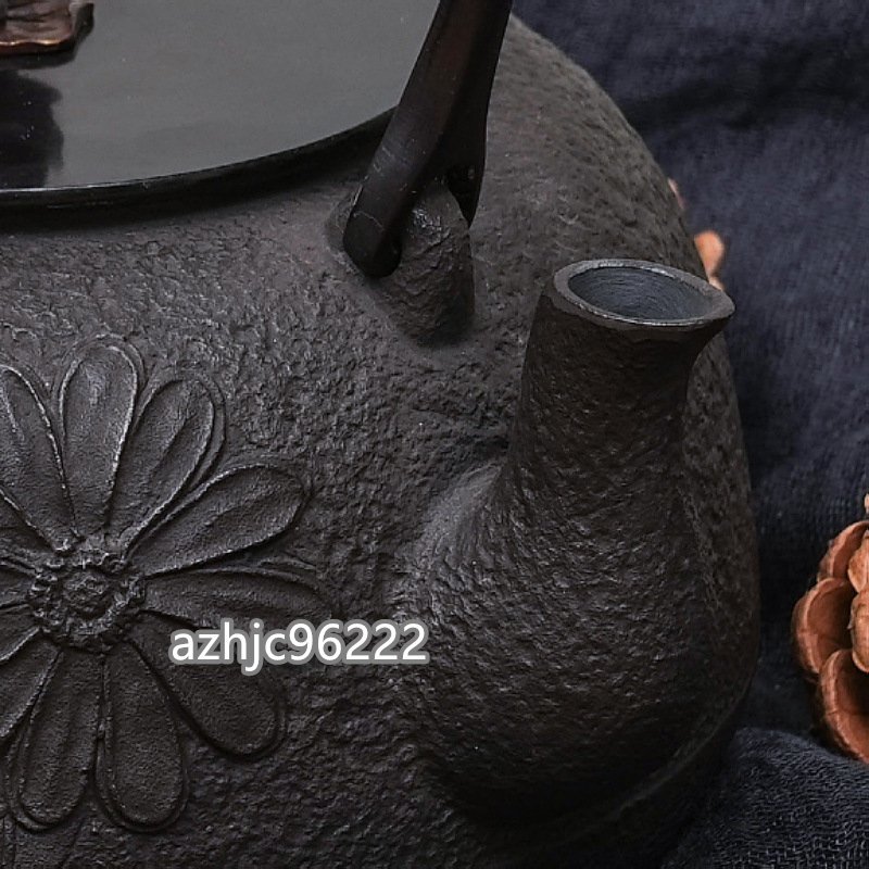 高級感満載 茶壺 手作り 煮茶壷 鉄壺 急須 常滑焼 茶壷 茶器 砂鉄 茶道具 提梁壷 鉄 やかんを沸かす お茶の道具 容量：1.2L
