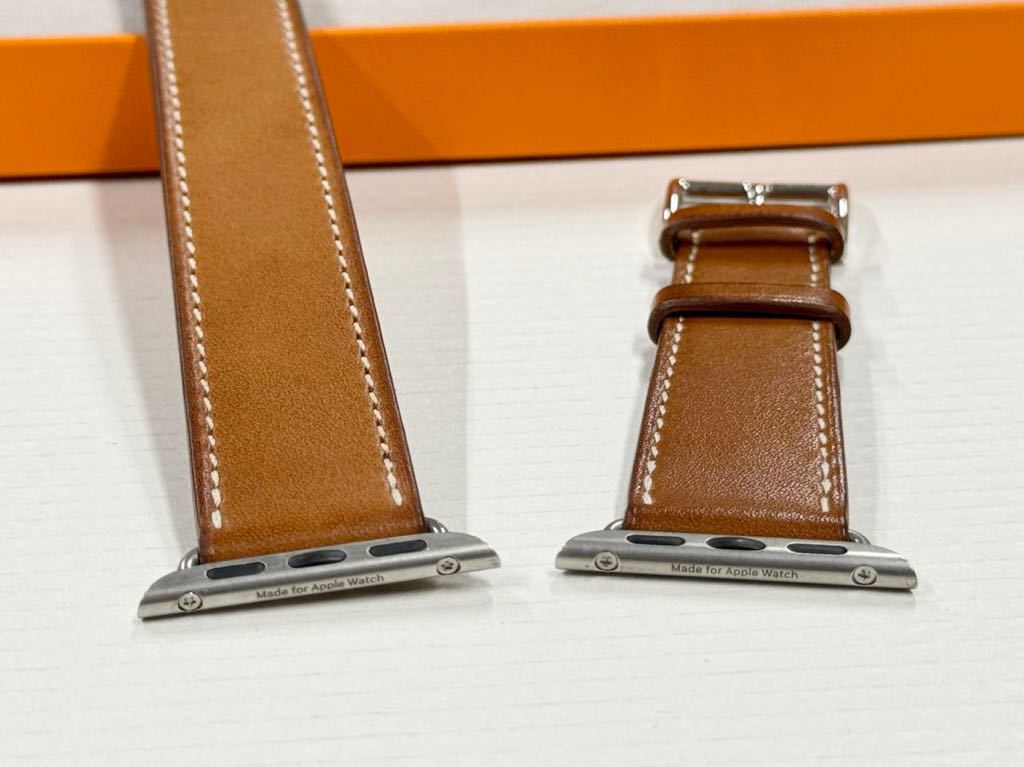 ☆即決 美品 レア Apple Watch HERMES フォーヴ ドゥブルトゥール レザーストラップ 41mm 40mm エルメス アップルウォッチ 366398_画像7