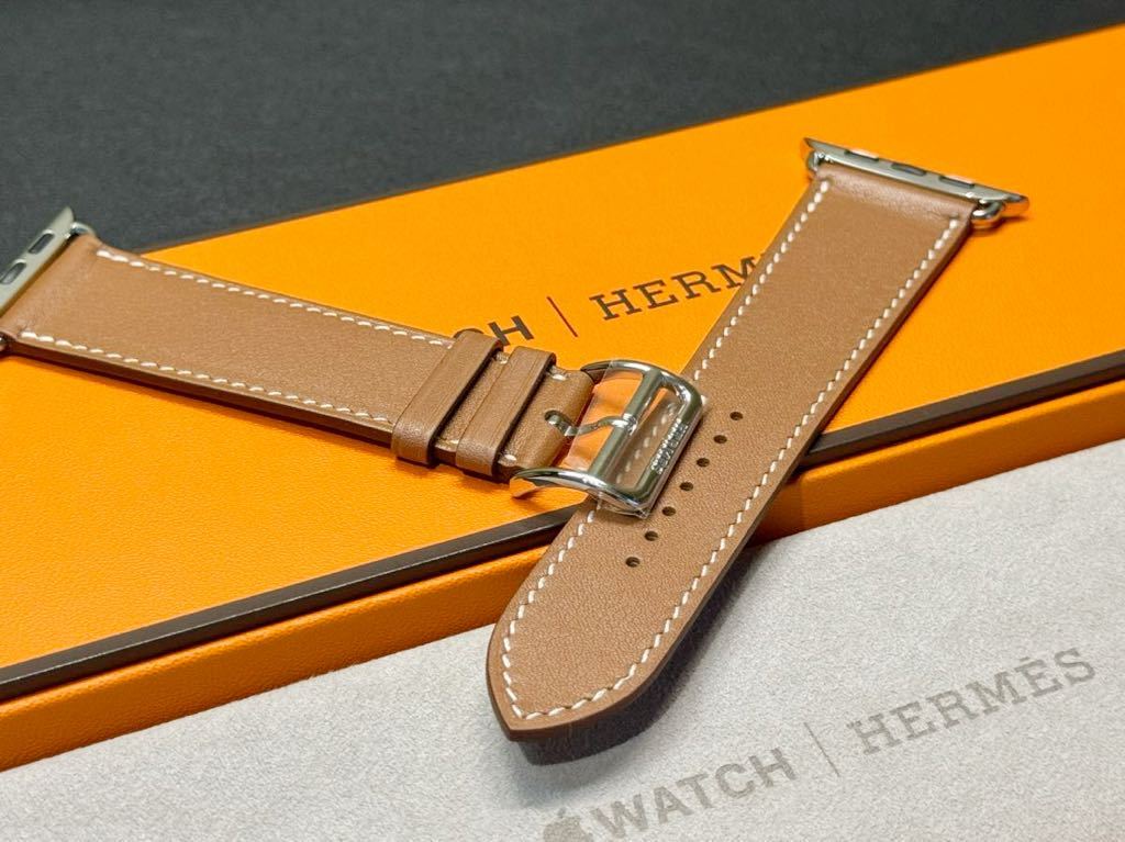 * prompt decision unused Gold Apple watch HERMES Hermes simple toe ru leather band 45mm 44mm 42mm Apple watch original 509