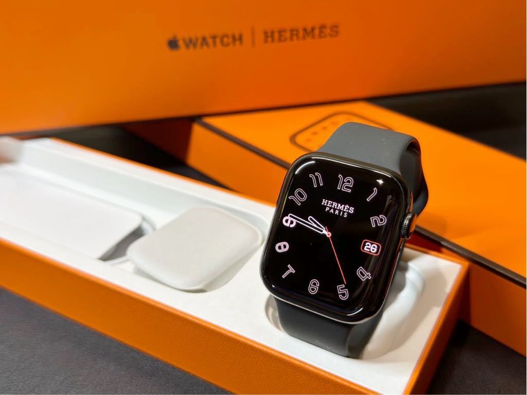 ☆即決 美品 バッテリー98% Apple Watch series8 HERMES 45mm アップルウォッチ エルメス Cellular 黒 ブラックステンレス シリーズ8 552_画像1