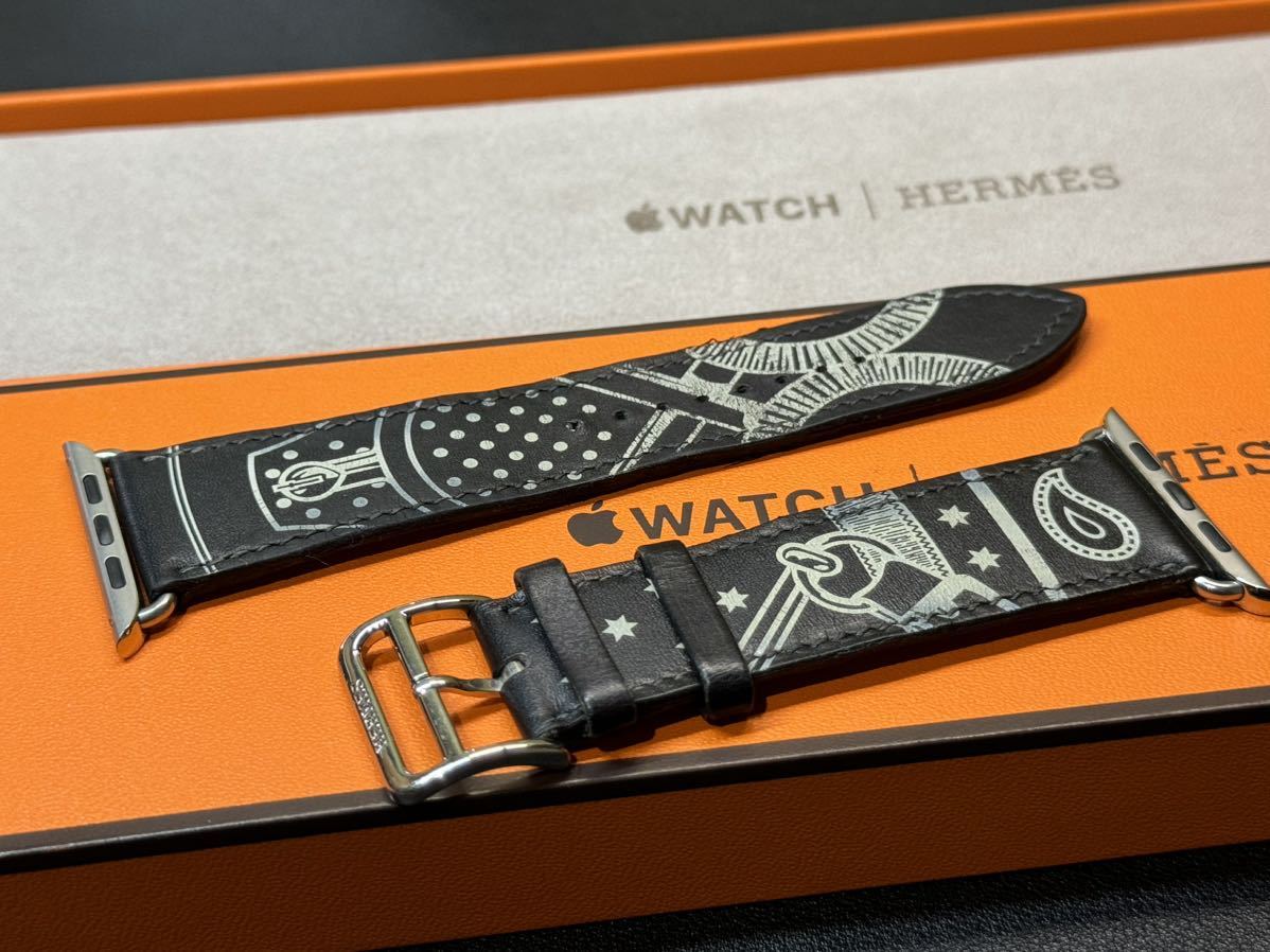 ☆希少 即決 Apple watch HERMES エプロンドール マリン レザーバンド アップルウォッチ 45mm 44mm 42mm シンプルトゥール エルメス 492_画像6