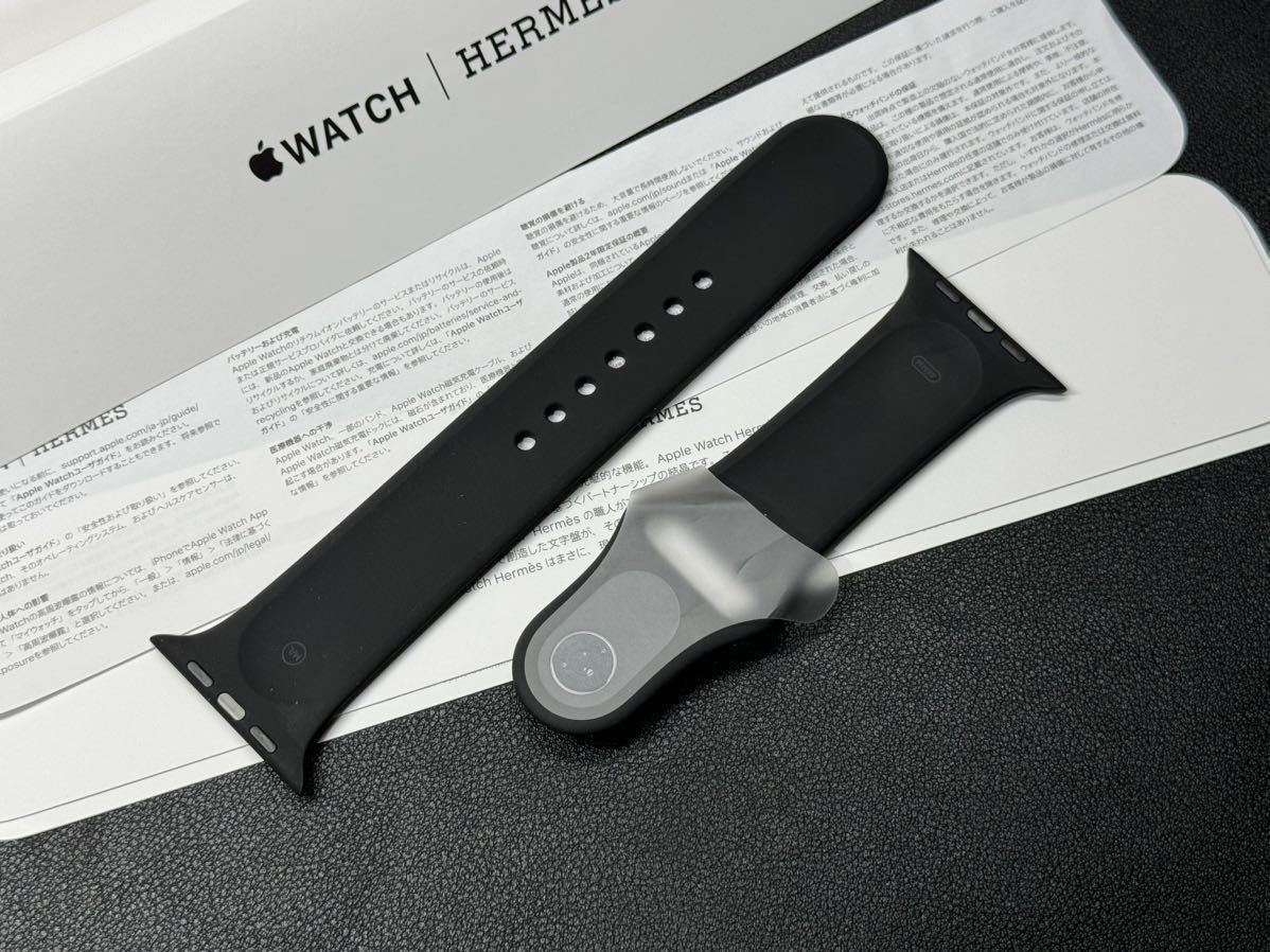 ☆未使用 即決 Apple Watch HERMES 黒 エルメス 限定 ブラックスポーツバンド 45mm 44mm 正規品 純正 アップルウォッチ  611