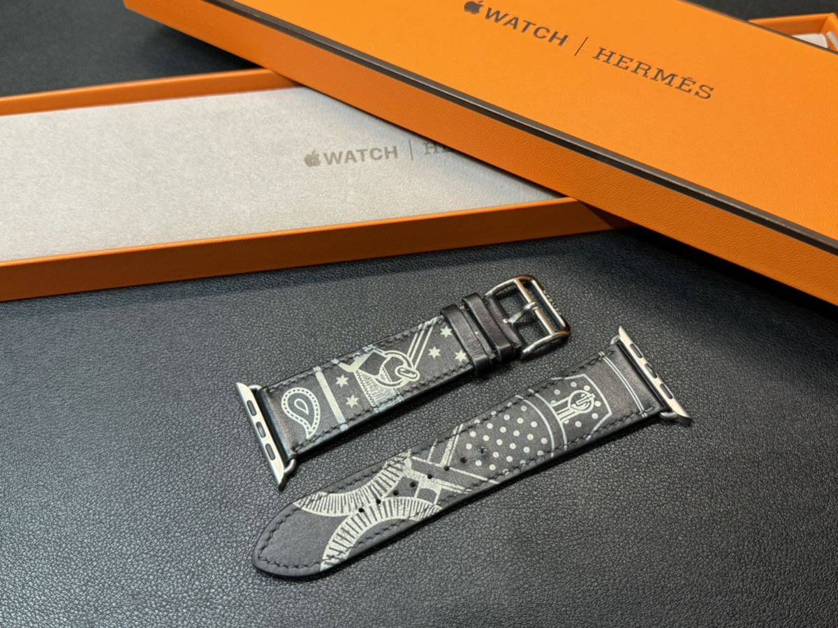 ☆希少 即決 Apple watch HERMES エプロンドール マリン レザーバンド アップルウォッチ 45mm 44mm 42mm シンプルトゥール エルメス 492_画像2