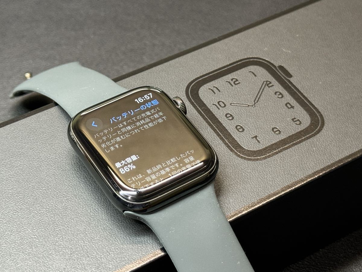 ☆即決 美品 Apple Watch series5 HERMES 44mm ブラック ステンレス 本体 アップルウォッチ エルメス 黒 GPS+Cellular 533_画像8