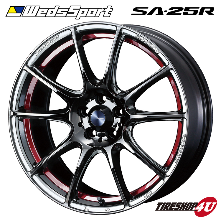 Weds Sport SA-25R 18x8.5J 5/100 +45 RLC レッドライトクローム 新品ホイール1本価格 送料無料_画像1