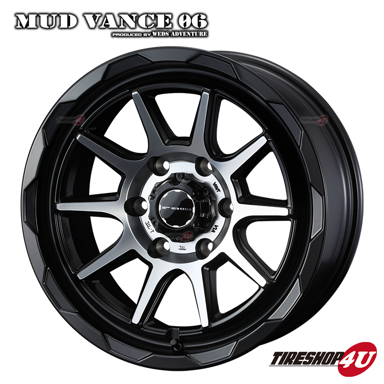 WEDS ADVENTURE MUD VANCE06 16x6.5J 6/139.7 +38 マットブラックポリッシュ 新品ホイール1本価格 送料無料_画像1