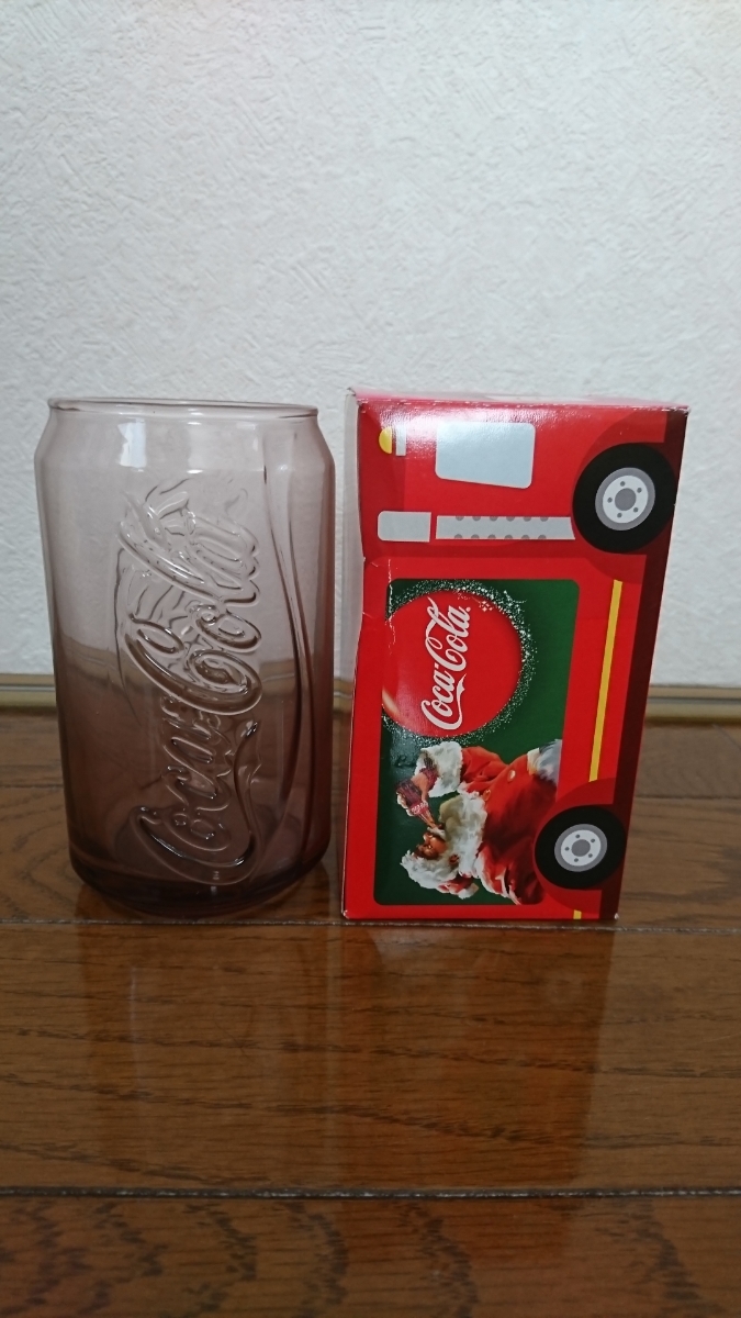 2011年当時物!非売品日本マクドナルド40周年記念 コカ・コーラ×マクドナルド コラボ350ml.缶モチーフグラス未使用箱凹み有り/McDonald's_画像1