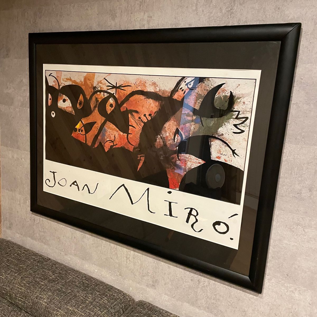 【激レア】Joan Miro 特大 ビンテージポスター 木製フレーム 絵画 アート 額装