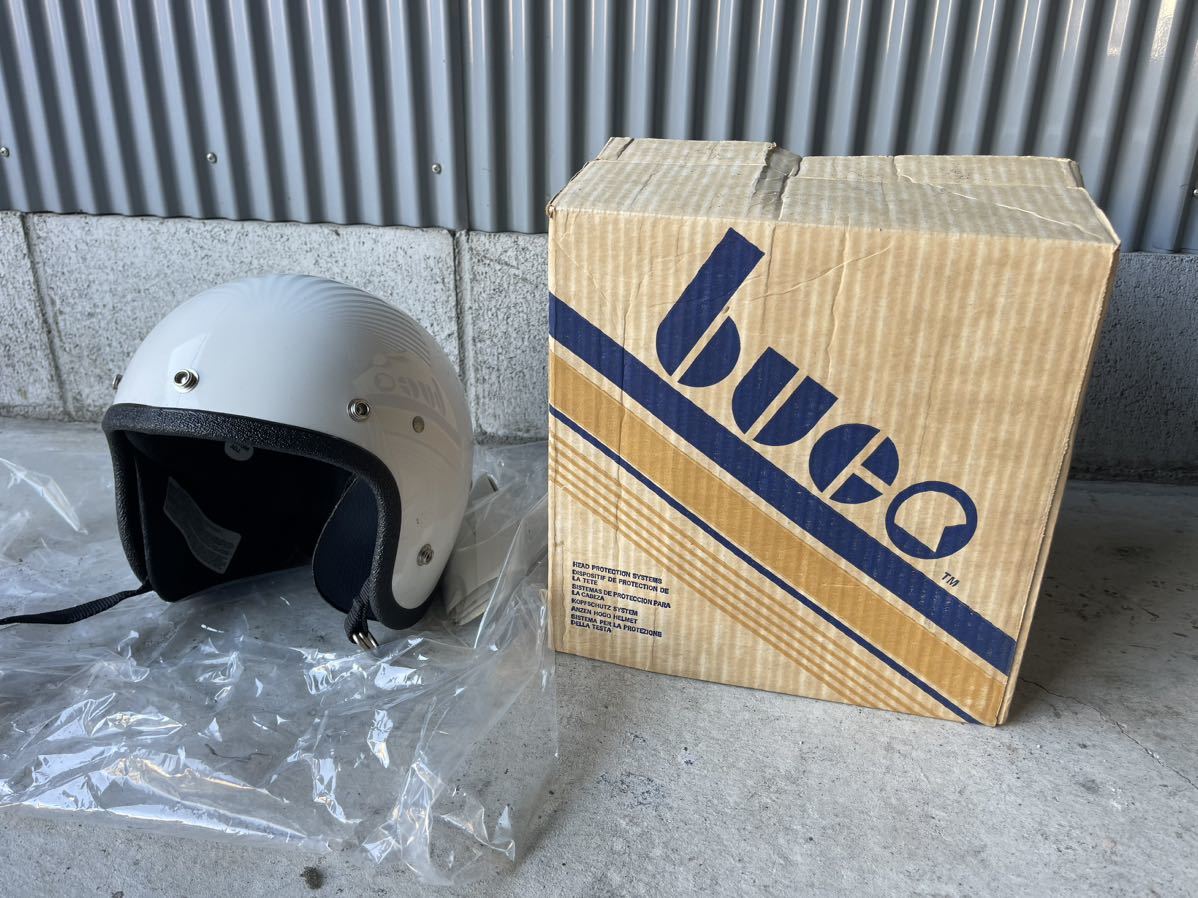 白 ビンテージ 超極小帽体 70's BUCO mini enduro ブコ ミニエンデューロ 箱付き デッドストック Bell 500-TX_画像1