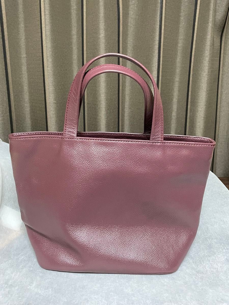 ミニトートバッグ　BUSINESS LEATHER FACTORY  色バーガンディー