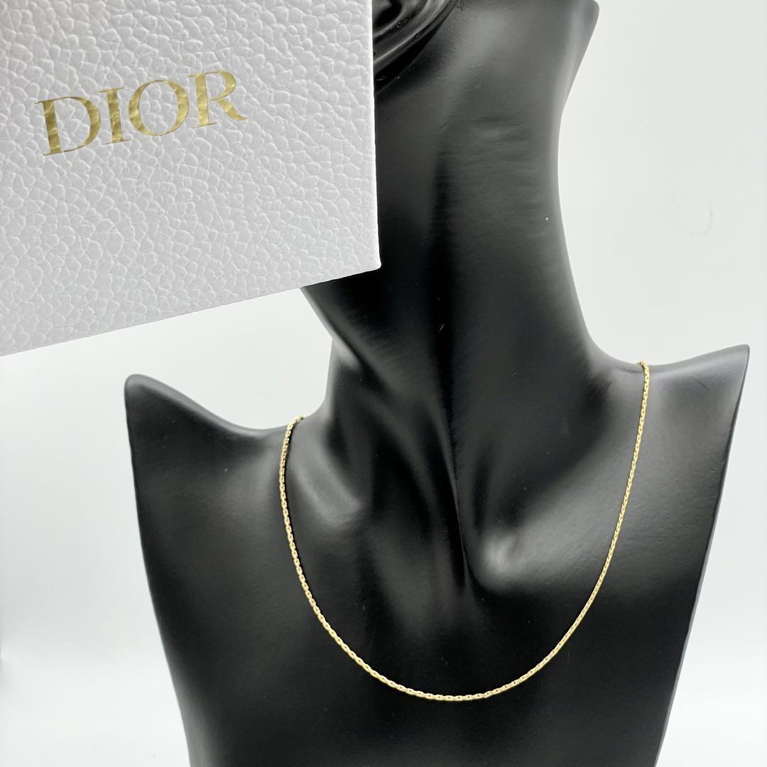 極美品 Christian Dior クリスチャンディオール CD アクセサリー ネックレス スロープ トロッター オブリーク ゴールド