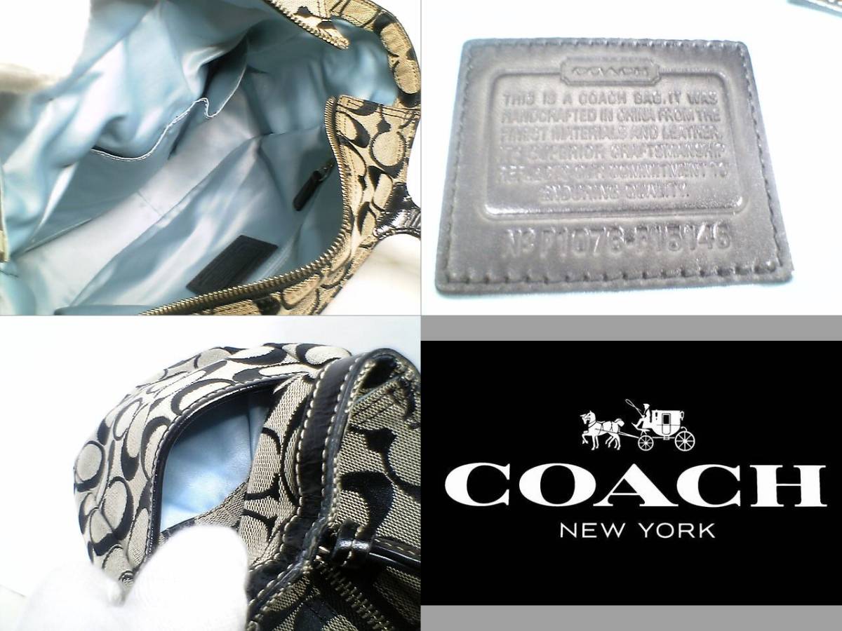 ★美品！★ＣＯＡＣＨ　コーチ★とってもお洒落で素敵な♪定番！大人気♪シグネチャー柄トートバッグ ■チャームプレート付■本物■_画像10