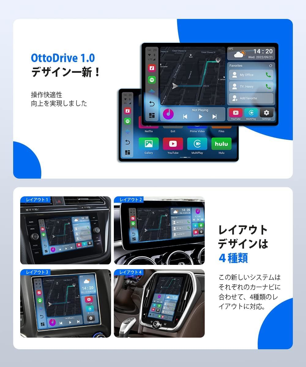 Ottocast オットキャスト Picasou 2 pro 2023 CarPlay AI Box アダプター HDMI出力 HDMI入力 Youtube Netflix Amazon Primeなど動画視聴_画像7