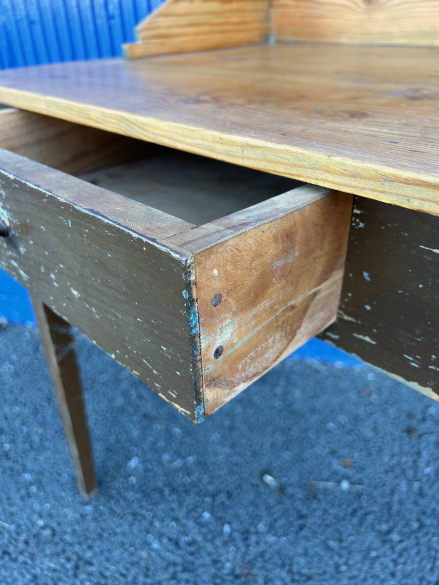  antique Vintage Old pine pine console desk desk paint la stick car bi-