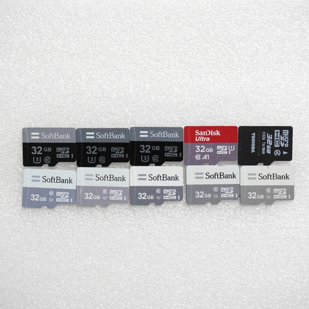 ■ microSDHC 32GB ■ まとめて 10枚セット / 動作品 フォーマット済 ジャンク 扱い microsd SanDisk SoftBank 他 S12074_画像1