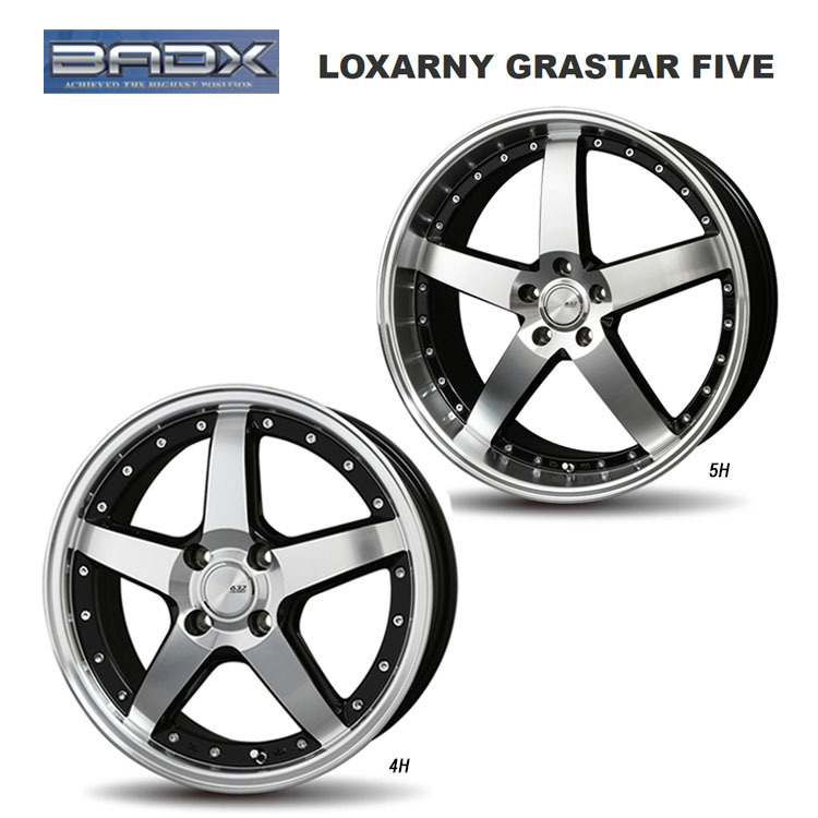 送料無料 バドックス LOXARNY GRASTAR FIVE 9J-20 +40 5H-114.3 (20インチ) 5H114.3 9J+40【2本セット 新品】_画像1