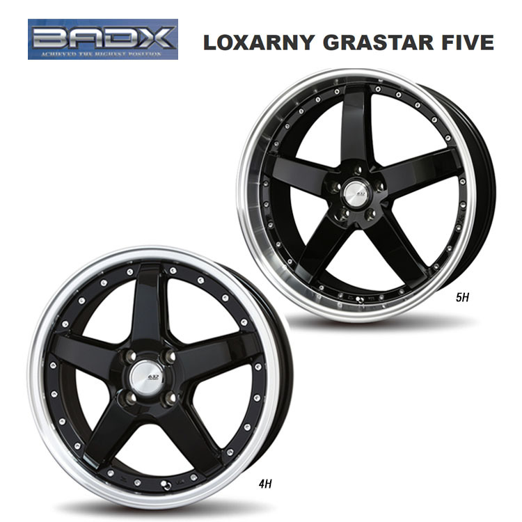 送料無料 バドックス LOXARNY GRASTAR FIVE 9J-22 +38 5H-114.3 (22インチ) 5H114.3 9J+38【1本単品 新品】_画像1