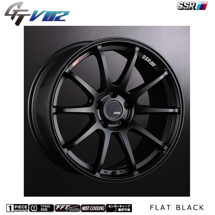 送料無料 SSR GTV 02 8J-17 +45 5H-114.3 (17インチ) 5H114.3 8J+45【1本単品 新品】_画像1