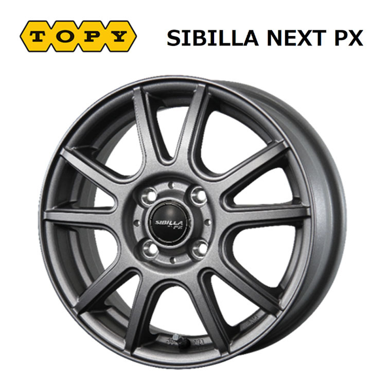 送料無料 トピー SIBILLA NEXT PX 5J-14 +39 4H-100 (14インチ) 4H100 5J+39【4本セット 新品】