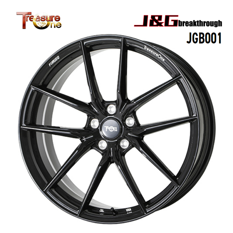 送料無料 トレジャーワン J&G breakthrough JGB001 8J-19 +45 5H-112 (19インチ) 5H112 8J+45【4本セット 新品】_画像1