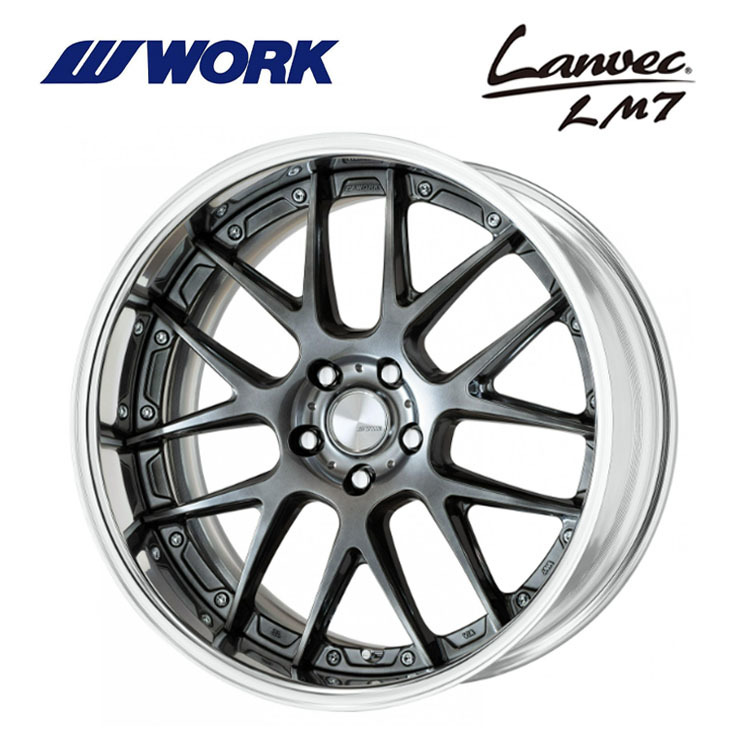 送料無料 ワーク Lanvec LM7 FULL REVERSE DEEP RIM Odisk 11J-19 -11~-23 5H-114.3 【2本セット 新品】