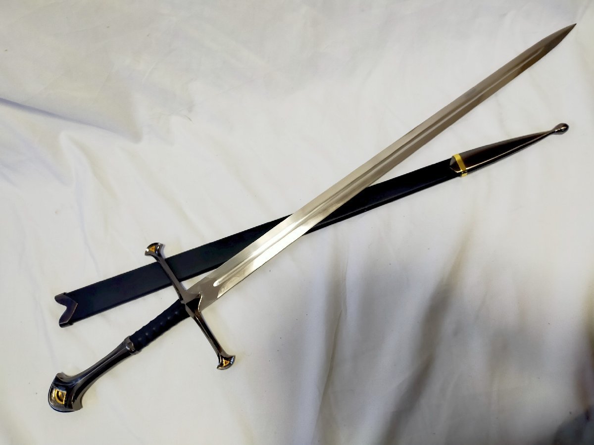 ロングソード(黒) 軟質ステンレス刀身 洋剣シリーズ(1) 模擬刀 中世 騎士 西洋剣 両手剣 直剣