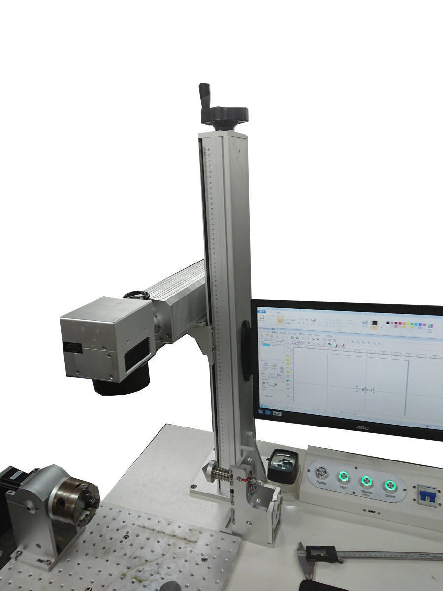 サンマックスレーザー加工機 FL30ファイバーレーザーマーキング フルセット チタン鉄アルミマーキング 三爪式回転加工機専用WINパソコン付_画像6